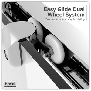 Baridi DH292 Sliding Shower Door 1000 x 1850mm, 6mm Tempered Glass, Reversible - Chrome - additional view 9