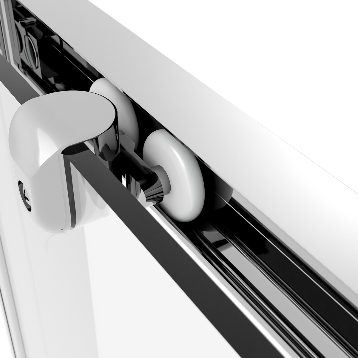 Baridi DH292 Sliding Shower Door 1000 x 1850mm, 6mm Tempered Glass, Reversible - Chrome - additional view 7