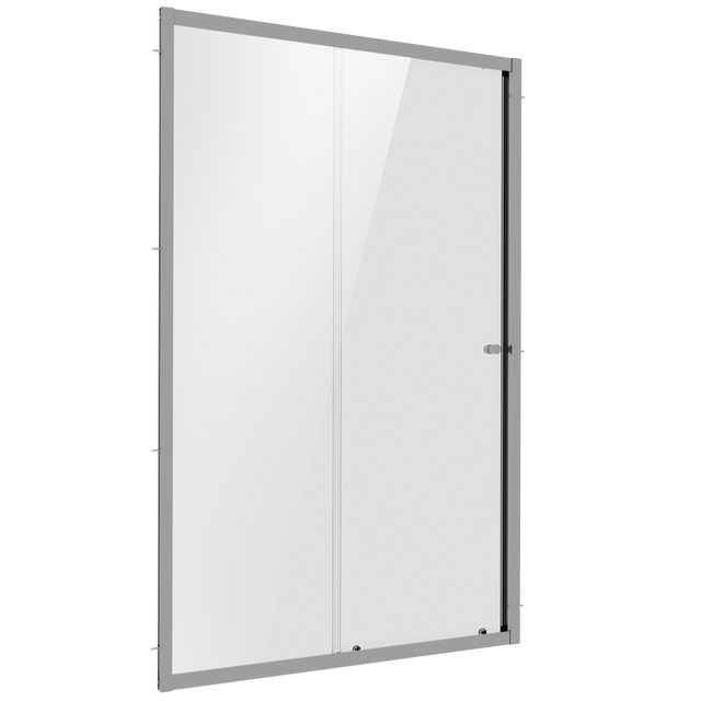 Baridi DH292 Sliding Shower Door 1000 x 1850mm, 6mm Tempered Glass, Reversible - Chrome