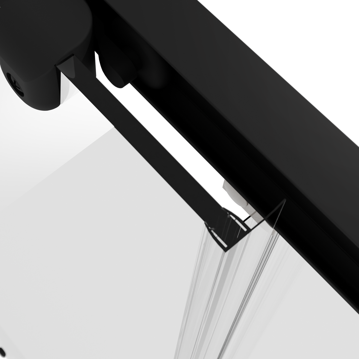 Baridi DH293 Sliding Shower Door 1000 x 1850mm, 6mm Tempered Glass, Reversible - Black - additional view 2