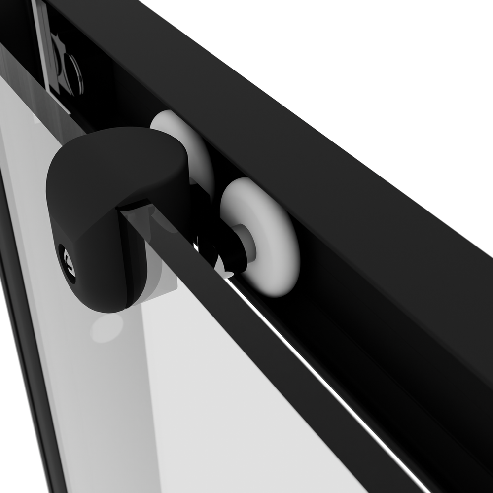 Baridi DH293 Sliding Shower Door 1000 x 1850mm, 6mm Tempered Glass, Reversible - Black - additional view 11