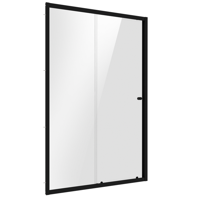 Baridi DH293 Sliding Shower Door 1000 x 1850mm, 6mm Tempered Glass, Reversible - Black