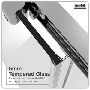 Baridi DH294 Sliding Shower Door 1200 x 1850mm, 6mm Tempered Glass, Reversible - Chrome - additional view 7