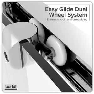 Baridi DH295 Sliding Shower Door 1200 x 1850mm, 6mm Tempered Glass, Reversible - Black - additional view 6