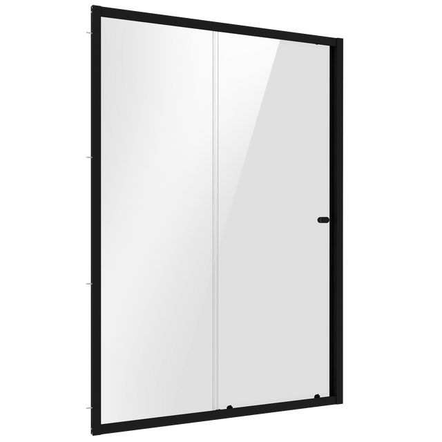 Baridi DH295 Sliding Shower Door 1200 x 1850mm, 6mm Tempered Glass, Reversible - Black