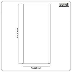 Baridi DH296 Side Panel for Sliding Shower Doors, 6mm Tempered Glass - Chrome - additional view 10