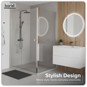 Baridi DH296 Side Panel for Sliding Shower Doors, 6mm Tempered Glass - Chrome - additional view 6