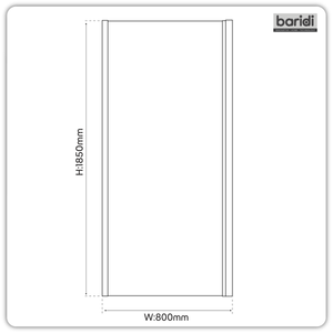 Baridi DH297 Side Panel for Sliding Shower Doors, 6mm Tempered Glass - Black - additional view 6