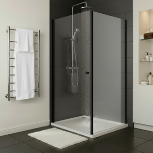 Baridi DH297 Side Panel for Sliding Shower Doors, 6mm Tempered Glass - Black - additional view 9