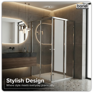 Baridi DH300 Corner Shower Entry Enclosure 1000 x 800 x 1850mm with 6mm Tempered Glass - Chrome - additional view 2