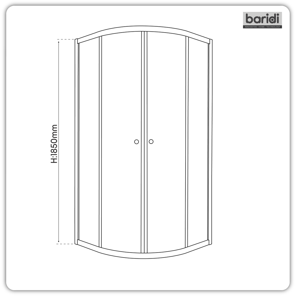 Baridi DH301 Quadrant Shower Entry Enclosure 800 x 800 x 1850mm with 6mm Tempered Glass - Chrome - additional view 3