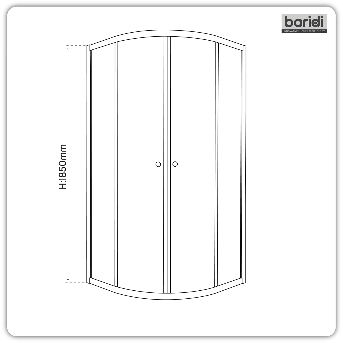 Baridi DH301 Quadrant Shower Entry Enclosure 800 x 800 x 1850mm with 6mm Tempered Glass - Chrome - additional view 3