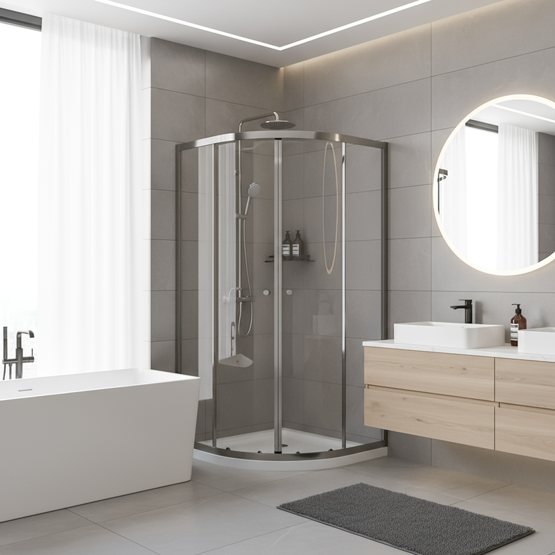 Baridi DH302 Quadrant Shower Entry Enclosure 900 x 900 x 1850mm with 6mm Tempered Glass - Chrome - additional view 2