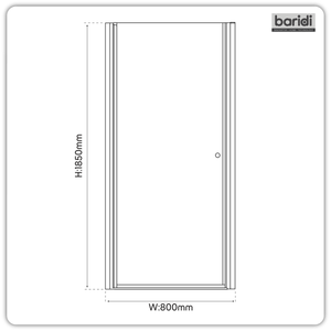 Baridi DH303 Pivot Shower Door 800 x 1850mm, 6mm Tempered Glass, Reversible - Chrome - additional view 6