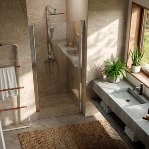 Baridi DH303 Pivot Shower Door 800 x 1850mm, 6mm Tempered Glass, Reversible - Chrome - additional view 2