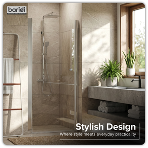 Baridi DH303 Pivot Shower Door 800 x 1850mm, 6mm Tempered Glass, Reversible - Chrome - additional view 3