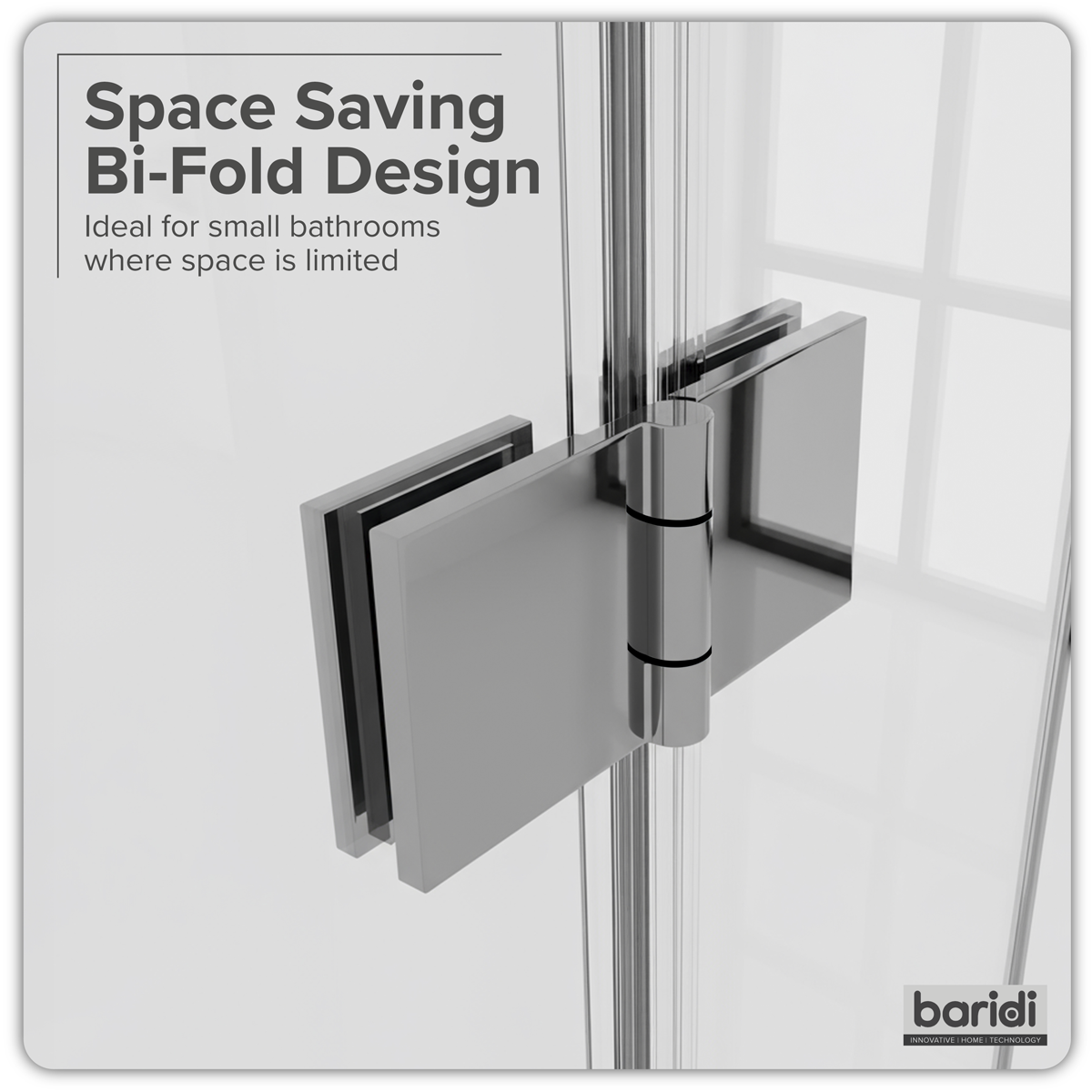 Baridi DH305 Bi-Fold Shower Door 800 x 1850mm, 6mm Tempered Glass, Reversible - Chrome - additional view 8