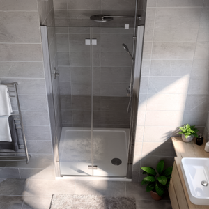 Baridi DH305 Bi-Fold Shower Door 800 x 1850mm, 6mm Tempered Glass, Reversible - Chrome - additional view 2