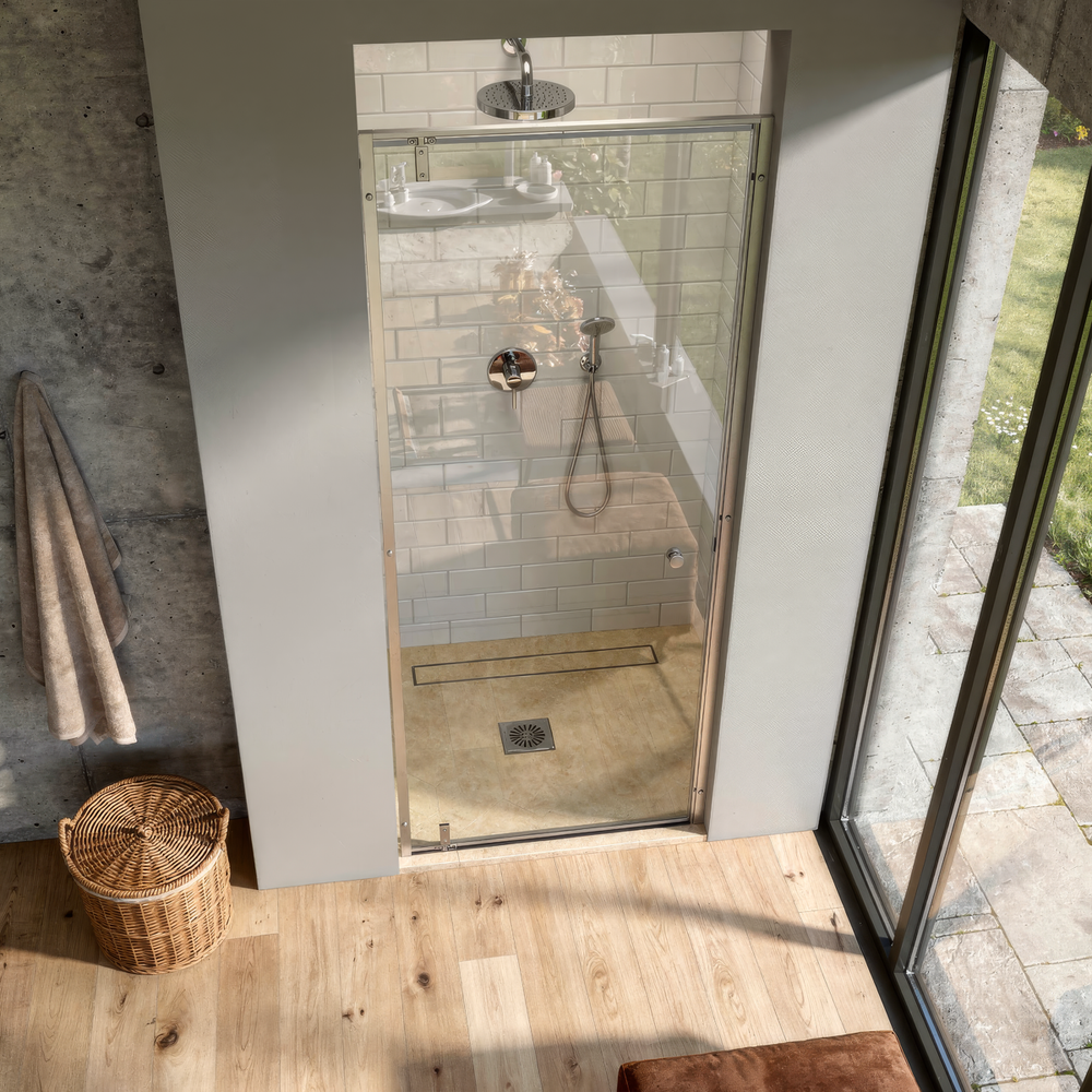 Baridi DH306 Hinged Shower Door 800 x 1850mm, 6mm Tempered Glass, Reversible - Chrome - additional view 6