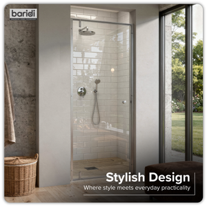 Baridi DH306 Hinged Shower Door 800 x 1850mm, 6mm Tempered Glass, Reversible - Chrome - additional view 9