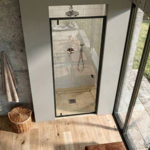 Baridi DH307 Hinged Shower Door 800 x 1850mm, 6mm Tempered Glass, Reversible - Black - additional view 2