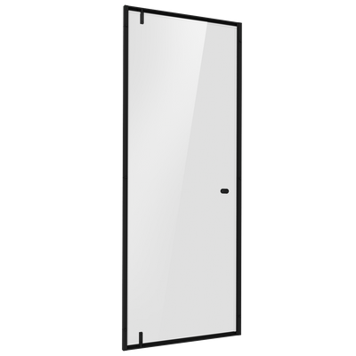 Baridi DH307 Hinged Shower Door 800 x 1850mm, 6mm Tempered Glass, Reversible - Black