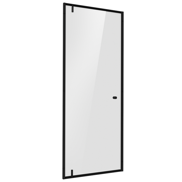 Baridi DH307 Hinged Shower Door 800 x 1850mm, 6mm Tempered Glass, Reversible - Black