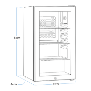 Baridi DH31 Undercounter Drinks, Beer & Wine Fridge with Wire Shelves, Internal Light & Security Lock 85L - additional view 9