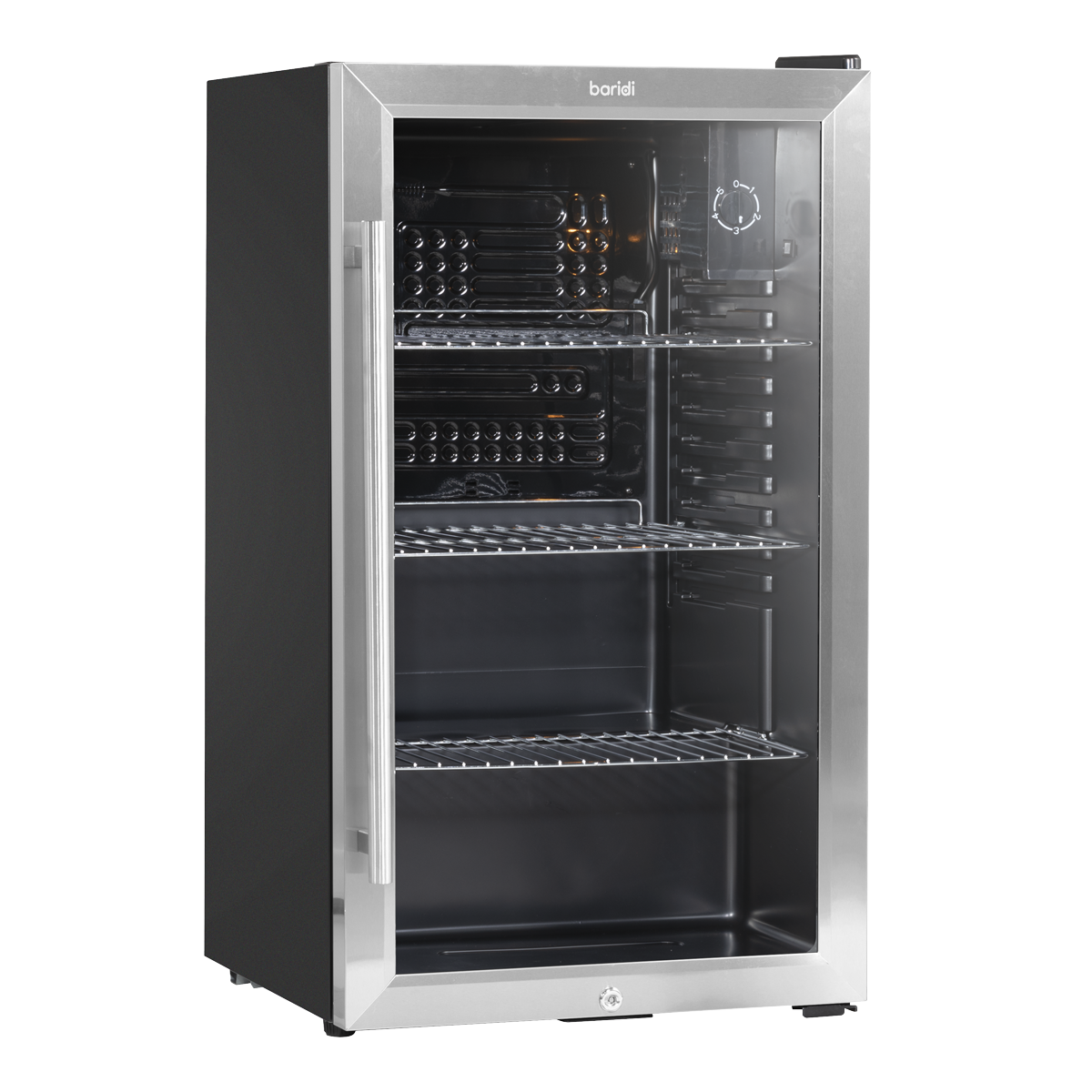 Baridi DH31 Undercounter Drinks, Beer & Wine Fridge with Wire Shelves, Internal Light & Security Lock 85L - additional view 3