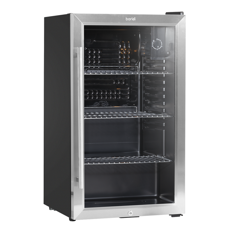 Baridi DH31 Undercounter Drinks, Beer & Wine Fridge with Wire Shelves, Internal Light & Security Lock 85L - additional view 3