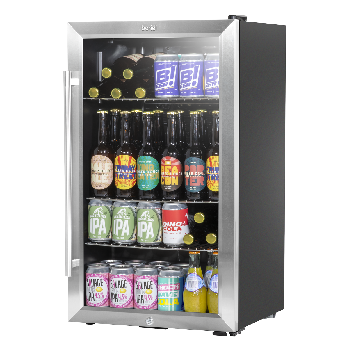 Baridi DH31 Undercounter Drinks, Beer & Wine Fridge with Wire Shelves, Internal Light & Security Lock - additional view 15