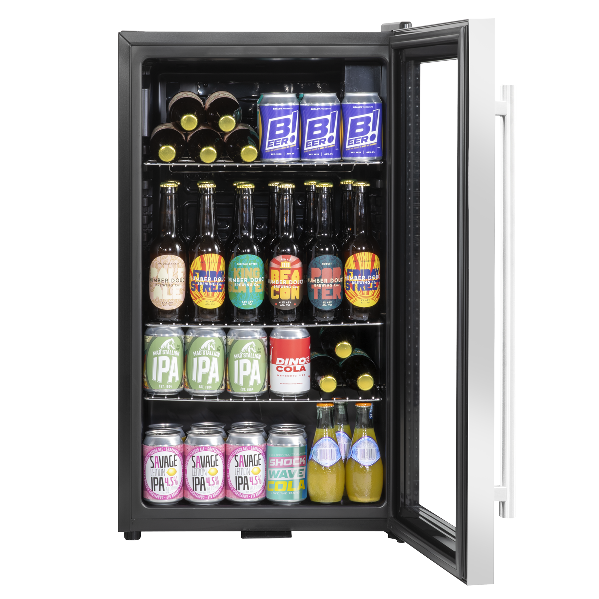Baridi DH31 Undercounter Drinks, Beer & Wine Fridge with Wire Shelves, Internal Light & Security Lock 85L - additional view 2