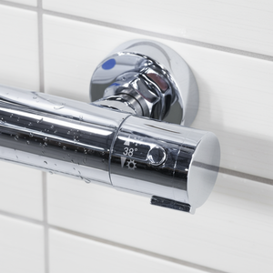 Baridi DH314 Thermostatic Shower Mixer Set, 20cm Round Head, Adjustable Rail - Chrome - additional view 5