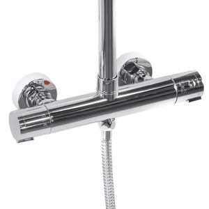 Baridi DH314 Thermostatic Shower Mixer Set, 20cm Round Head, Adjustable Rail - Chrome - additional view 8