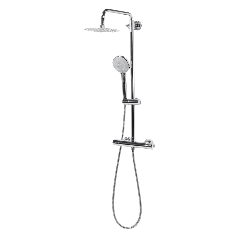 Baridi DH314 Thermostatic Shower Mixer Set, 20cm Round Head, Adjustable Rail - Chrome - additional view 9