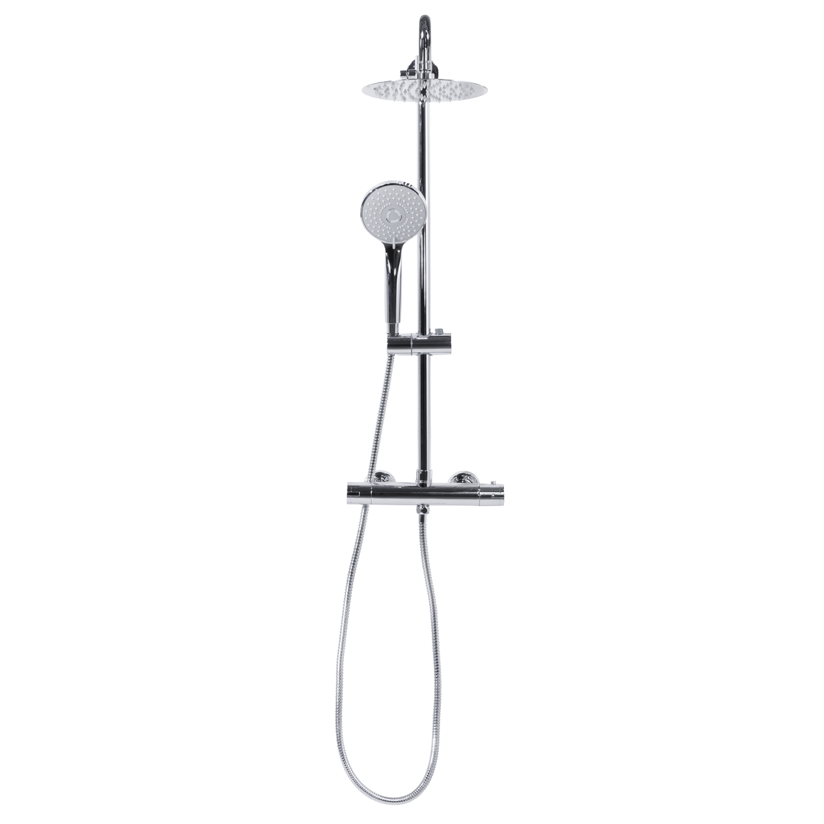 Baridi DH314 Thermostatic Shower Mixer Set, 20cm Round Head, Adjustable Rail - Chrome - additional view 10