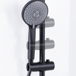 Baridi DH315 Thermostatic Shower Mixer Set, 20cm Round Head, Adjustable Rail - Black - additional view 10