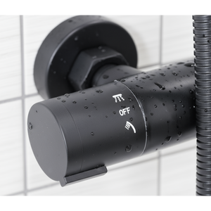 Baridi DH315 Thermostatic Shower Mixer Set, 20cm Round Head, Adjustable Rail - Black - additional view 14