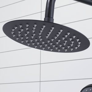 Baridi DH315 Thermostatic Shower Mixer Set, 20cm Round Head, Adjustable Rail - Black - additional view 12