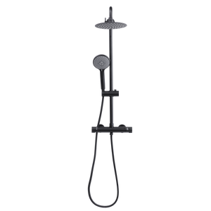 Baridi DH315 Thermostatic Shower Mixer Set, 20cm Round Head, Adjustable Rail - Black - additional view 15