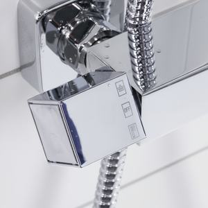 Baridi DH316 Thermostatic Shower Mixer Set, 20x20cm Square Head, Adjustable Rail - Chrome - additional view 8