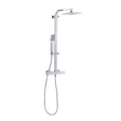 Baridi DH316 Thermostatic Shower Mixer Set, 20x20cm Square Head, Adjustable Rail - Chrome