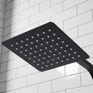 Baridi DH317 Thermostatic Shower Mixer Set, 20x20cm Square Head, Adjustable Rail - Black - additional view 11