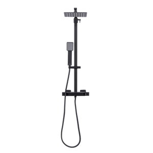 Baridi DH317 Thermostatic Shower Mixer Set, 20x20cm Square Head, Adjustable Rail - Black - additional view 4