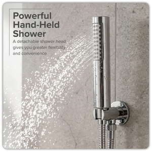 Baridi DH318 Concealed Thermostatic Shower Set 20cm Round Head & Hand Shower - Chrome - additional view 3