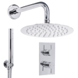 Baridi DH318 Concealed Thermostatic Shower Set 20cm Round Head & Hand Shower - Chrome