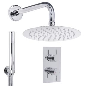 Baridi DH318 Concealed Thermostatic Shower Set 20cm Round Head & Hand Shower - Chrome