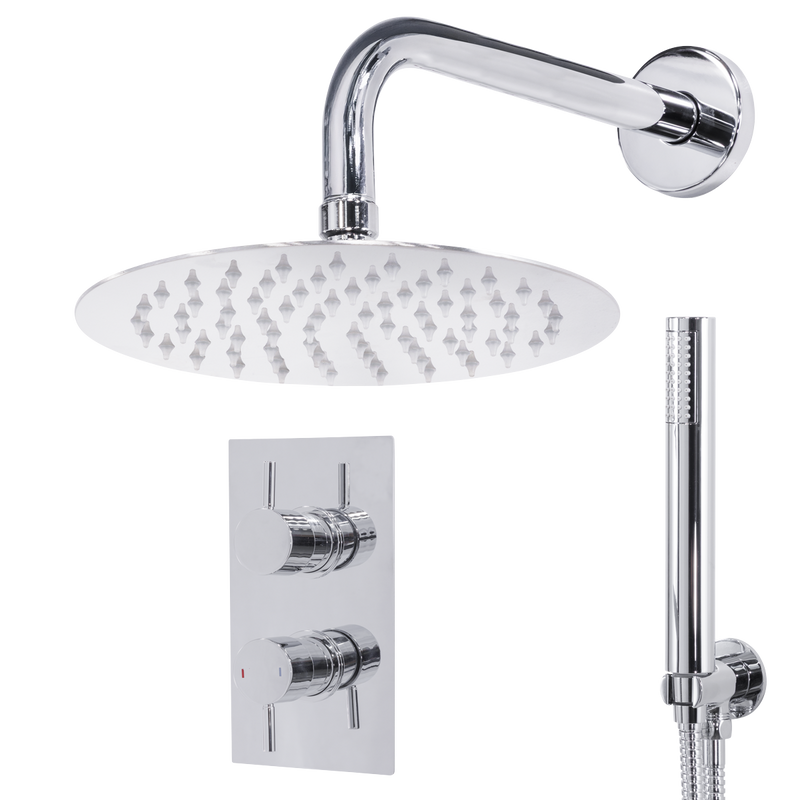 Baridi DH318 Concealed Thermostatic Shower Set 20cm Round Head & Hand Shower - Chrome - additional view 7