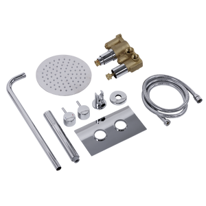 Baridi DH318 Concealed Thermostatic Shower Set 20cm Round Head & Hand Shower - Chrome - additional view 11