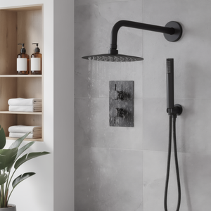 Baridi DH319 Concealed Thermostatic Shower Set, 20cm Round Head & Hand Shower - Black - additional view 9